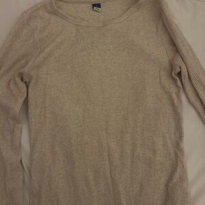Old Navy Women's Cream and Tan Shirt